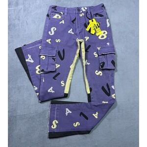 Valabasas Jeans Size 12 (26x28) Flared Spellout Print Valabasas Play Kids NEW